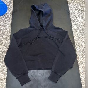Lululemon black softstreme cut out hoodie
